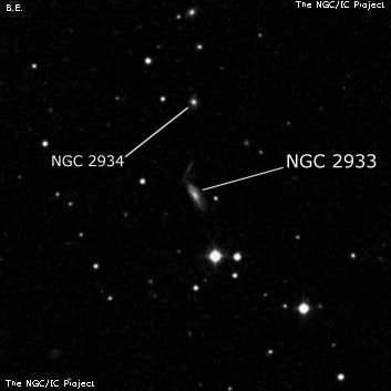 NGC 2933 - спиральная галактика. Описание NGC 2933:, Галактика в созвездии Лев