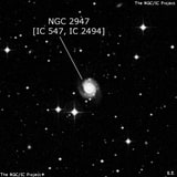 NGC 2947 - спиральная галактика с баром. Описание NGC 2947:, Галактика в созвездии Гидра