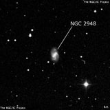 NGC 2948 - спиральная галактика с баром. Описание NGC 2948:, Галактика в созвездии Лев