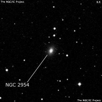 NGC 2954 - эллиптическая галактика. Описание NGC 2954:, Галактика в созвездии Лев