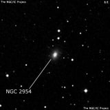 NGC 2954 - эллиптическая галактика. Описание NGC 2954:, Галактика в созвездии Лев