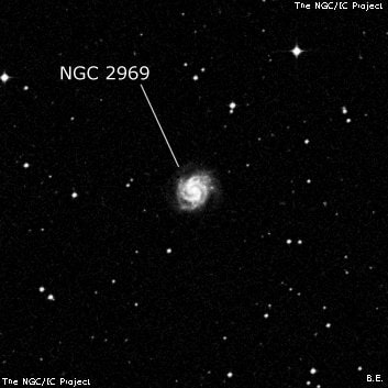 NGC 2969 - спиральная галактика. Описание NGC 2969:, Галактика в созвездии Секстант