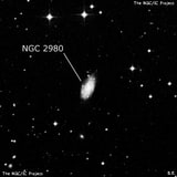 NGC 2980 - спиральная галактика с баром. Описание NGC 2980:, Галактика в созвездии Секстант