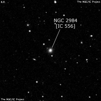 NGC 2984 - линзовидная галактика. Описание NGC 2984:, Галактика в созвездии Лев