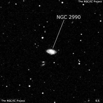 NGC 2990 - спиральная галактика. Описание NGC 2990:, Галактика в созвездии Секстант