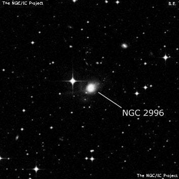 NGC 2996 - линзовидная галактика. Описание NGC 2996:, Галактика в созвездии Гидра
