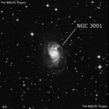 NGC 3001 - спиральная галактика с баром. Описание NGC 3001:, Галактика в созвездии Насос