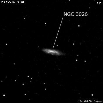 NGC 3026 - галактика неправильной формы. Описание NGC 3026:, Галактика в созвездии Лев