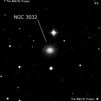NGC 3032 - спиральная галактика с баром. Описание NGC 3032:, Галактика в созвездии Лев
