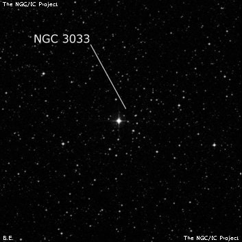 NGC 3033 - рассеянное скопление звёзд. Описание NGC 3033:, Рассеянное скопление в созвездии Паруса