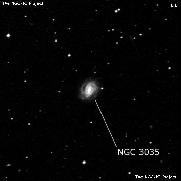 NGC 3035 - спиральная галактика с баром. Описание NGC 3035:, Галактика в созвездии Секстант
