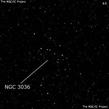 NGC 3036 - рассеянное скопление звёзд. Описание NGC 3036:, Рассеянное скопление в созвездии Киль