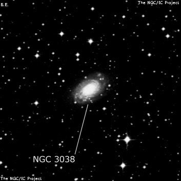 NGC 3038 - спиральная галактика. Описание NGC 3038:, Галактика в созвездии Насос