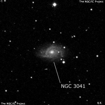 NGC 3041 - спиральная галактика с баром. Описание NGC 3041:, Галактика в созвездии Лев
