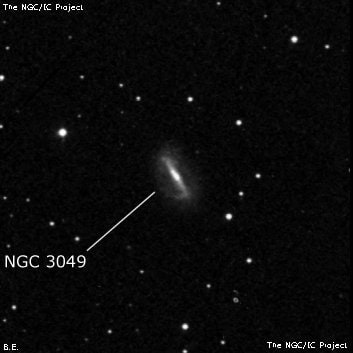 NGC 3049 - спиральная галактика с баром. Описание NGC 3049:, Галактика в созвездии Лев