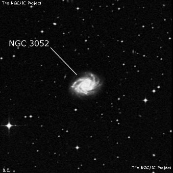 NGC 3052 - спиральная галактика с баром. Описание NGC 3052:, Галактика в созвездии Гидра