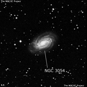 NGC 3054 - спиральная галактика с баром. Описание NGC 3054:, Галактика в созвездии Гидра