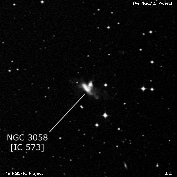 NGC 3058 - спиральная галактика. Описание NGC 3058:, Галактика в созвездии Гидра