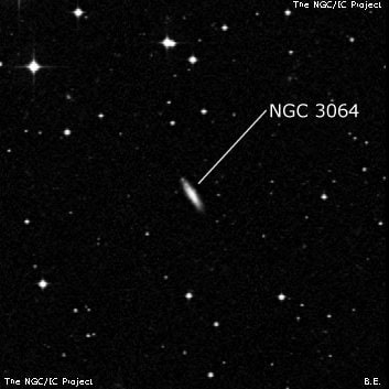 NGC 3064 - галактика. Описание NGC 3064:, Галактика в созвездии Секстант