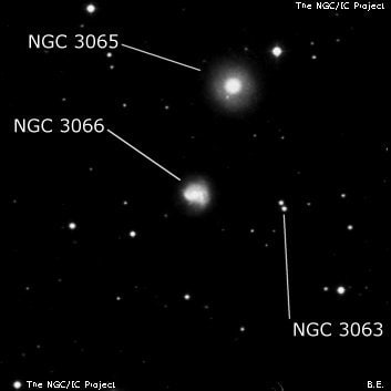 NGC 3066 - спиральная галактика с баром. Описание NGC 3066:, Галактика в созвездии Большая Медведица