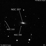 NGC 307 - линзовидная галактика. Описание NGC 307:, Галактика в созвездии Кит