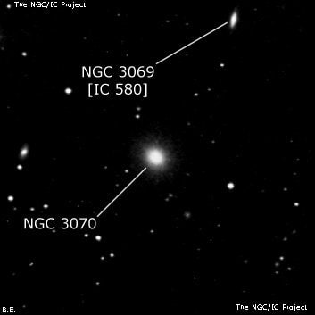 NGC 3070 - эллиптическая галактика. Описание NGC 3070:, Галактика в созвездии Лев
