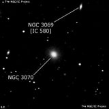 NGC 3070 - эллиптическая галактика. Описание NGC 3070:, Галактика в созвездии Лев