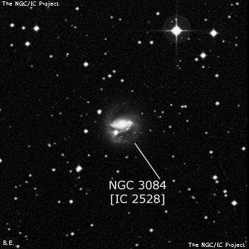 NGC 3084 - спиральная галактика с баром. Описание NGC 3084:, Галактика в созвездии Насос