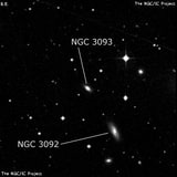 NGC 3093 - эллиптическая галактика. Описание NGC 3093:, Галактика в созвездии Секстант