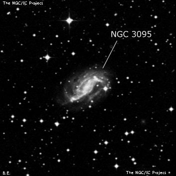NGC 3095 - спиральная галактика с баром. Описание NGC 3095:, Галактика в созвездии Насос