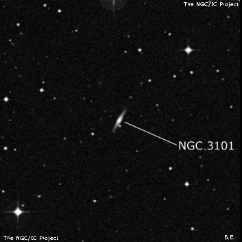 NGC 3101 - спиральная галактика. Описание NGC 3101:, Галактика в созвездии Секстант