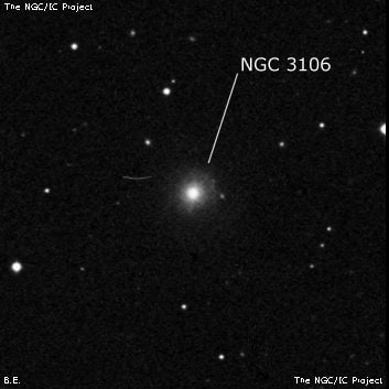 NGC 3106 - линзовидная галактика. Описание NGC 3106:, Галактика в созвездии Малый Лев