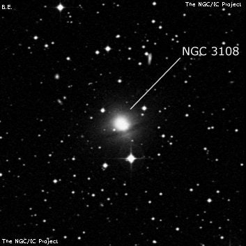 NGC 3108 - линзовидная галактика. Описание NGC 3108:, Галактика в созвездии Насос
