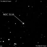 NGC 3116 - эллиптическая галактика. Описание NGC 3116:, Галактика в созвездии Малый Лев
