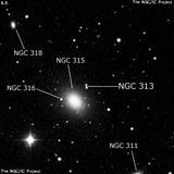 NGC 313 - две звезды. Описание NGC 313:, Объект глубокого космоса в созвездии Рыбы