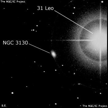 NGC 3130 - линзовидная галактика. Описание NGC 3130:, Галактика в созвездии Лев