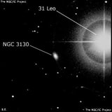 NGC 3130 - линзовидная галактика. Описание NGC 3130:, Галактика в созвездии Лев