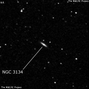 NGC 3134 - линзовидная галактика. Описание NGC 3134:, Галактика в созвездии Лев