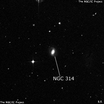 NGC 314 - спиральная галактика с баром. Описание NGC 314:, Галактика в созвездии Скульптор