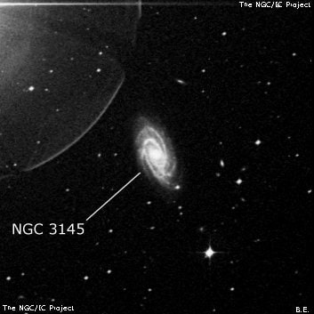 NGC 3145 - спиральная галактика с баром. Описание NGC 3145:, Галактика в созвездии Гидра