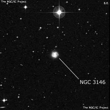 NGC 3146 - спиральная галактика с баром. Описание NGC 3146:, Галактика в созвездии Гидра