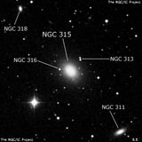 NGC 315 - эллиптическая галактика. Описание NGC 315:, Галактика в созвездии Рыбы