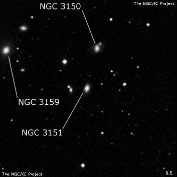 NGC 3151 - линзовидная галактика. Описание NGC 3151:, Галактика в созвездии Малый Лев
