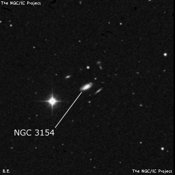 NGC 3154 - спиральная галактика. Описание NGC 3154:, Галактика в созвездии Лев