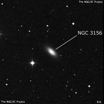 NGC 3156 - линзовидная галактика. Описание NGC 3156:, Галактика в созвездии Секстант