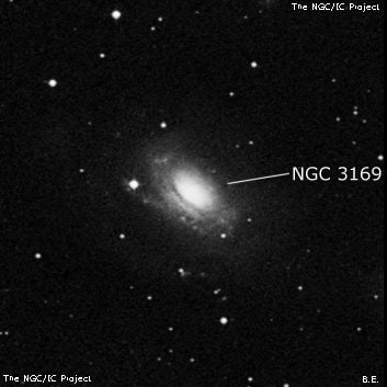NGC 3169 - спиральная галактика. Описание NGC 3169:, Галактика в созвездии Секстант