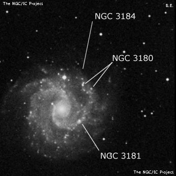 NGC 3180 - H 2 -регион или часть галактики. Описание NGC 3180:, Область H II в созвездии Большая Медведица