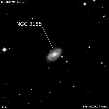 NGC 3185 - спиральная галактика с баром. Описание NGC 3185:, Галактика в созвездии Лев