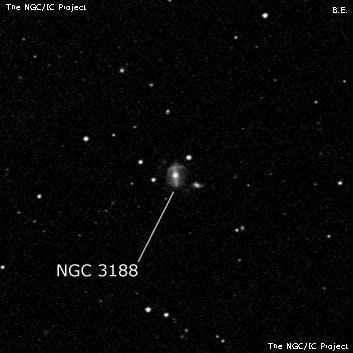 NGC 3188 - спиральная галактика с баром. Описание NGC 3188:, Галактика в созвездии Большая Медведица