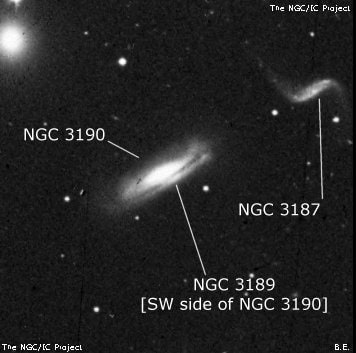 NGC 3189 - H 2 -регион или часть галактики. Описание NGC 3189:, Объект глубокого космоса в созвездии Лев